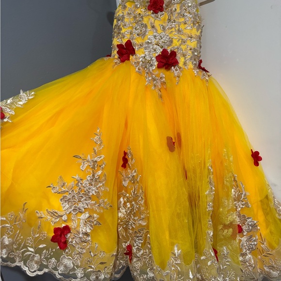 Yellow Floral Kids Dress - Picture 5 of 13